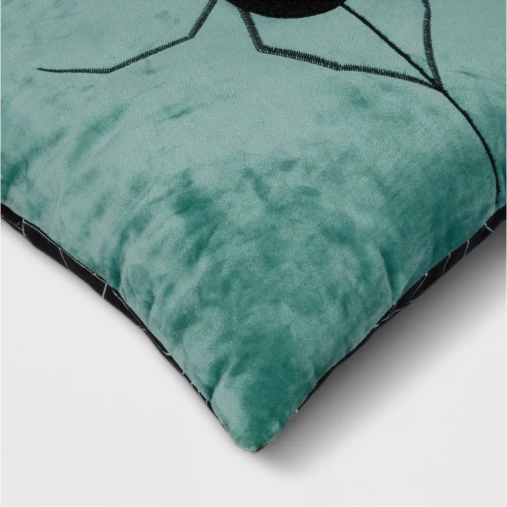 Hyde & EEK! Spider Velvet Halloween Throw Pillow